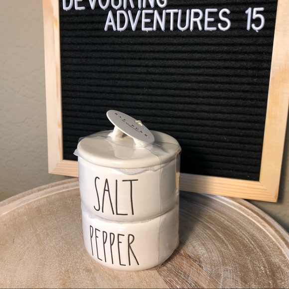**SOLD** Rae Dunn salt pepper stacked cellars - Picture 2 of 5